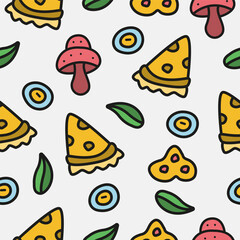 pizza food pattern design for decoration, background, wallpaper, print and more
