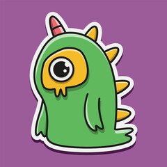 cartoon monster character designs for logos, stickers, mascots and others