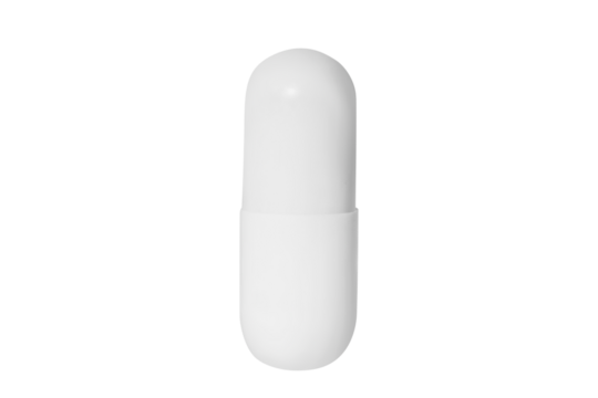 white tablet or capsule isolated close up