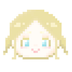 Fototapeta premium ピクセルアートな金髪ツインテールの女の子⭐︎PNG