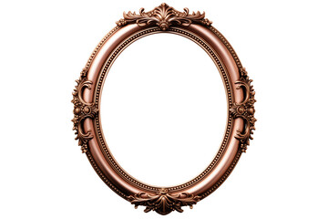 antique rose gold frame isolated on transparent background