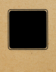 Black framed area on cardboard