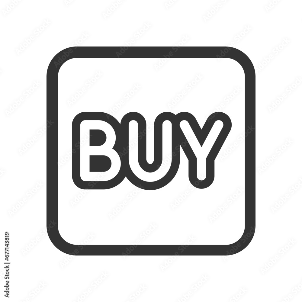 Poster buy vector icon. buy square button for black friday sales company. glyph icon for web and ui isolate