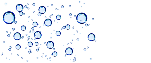 Oxygen bubbles from water. on isolated transparent background