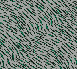 Full seamless tiger and zebra stripes animal skin pattern. Green gray texture for textile fabric print. Suitable for fashion use.