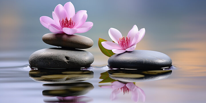 pyramid or tower of stones on the river bank, zen, harmony, chedo, water, rocks, lake, spa, relaxation, nature, tranquility, beauty, balance, landscape, minerals, shape, structure, religious, flower