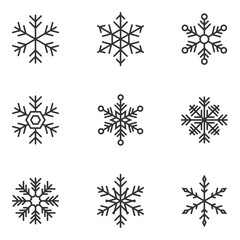 Winter Christmas snowflakes icon illustration
