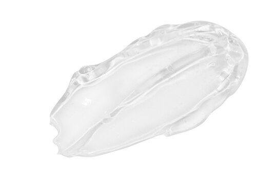 smear of transparent cosmetic gel. On an empty background.