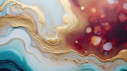 Crédence de cuisine en verre imprimé Cristaux Vibrantly painted brushstrokes create a luxury colorful abstract swirl design
