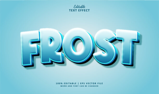 Frost editable text effect style 3d theme winter season