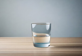 glass of fresh water in minimal style