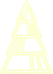 Neon Christmas tree illustration for darker backgrounds. PNG with transparent background.