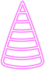 Neon Christmas tree illustration for darker backgrounds. PNG with transparent background.