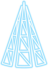 Neon Christmas tree illustration for darker backgrounds. PNG with transparent background.