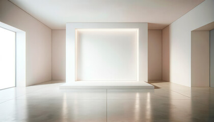 interior of empty room with white wall, mockup. Generative AI
