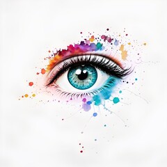 Simple drawing of eye. AI generated illustration