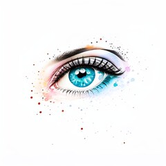 Simple drawing of eye. AI generated illustration