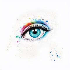 Simple drawing of eye. AI generated illustration