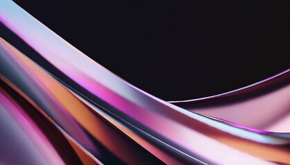 Abstract 3d curve wave background with holographic neon gradient