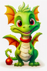 Fototapeta premium green dragon cartoon