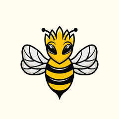 Queen Bee cartoon logo design template
