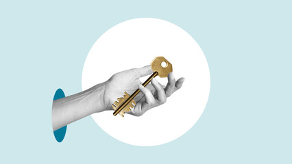 Turnkey solution and services concept. Consultant, coach, leader, or CEO offer key to success. We...