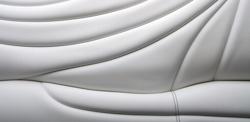 white leather with white stripe stitching in the middle, solarization, undulating lines, dark gray background wallpaper