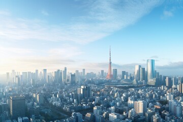 東京の朝のイメージ01 - obrazy, fototapety, plakaty