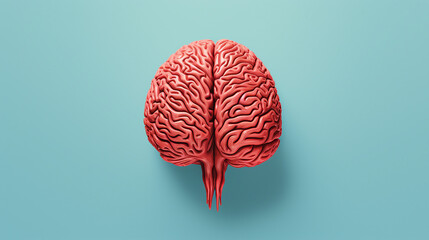 Red Engraving Brain Illustration, Neuroscience and Medical Science