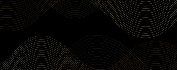 Modern background.black. wave line gold. abstract eps 10