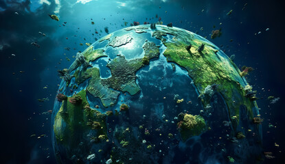 Save the world and environment concepts.earth day and network organization.ecology of life plant and animal.green and clean energy.