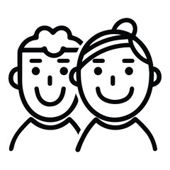 Boy And Girl Couple Flat Icon Isolated On White Background