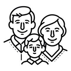 Parents With Child Flat Icon Isolated On White Background