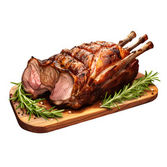Roast lamb on transparent background