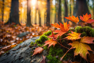 Fototapeta premium Title suggestions autumn leaves on the ground autumn leaves in the forest autumn leaves in the park
