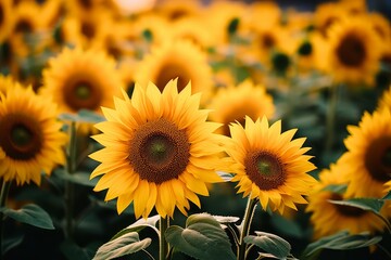 Fototapeta premium Beautiful display of Sunflower gardens