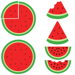 Flat vector illustration of watermelon