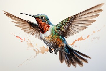 Obraz premium hummingbird and flower