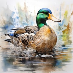 Obraz premium duck on a pond