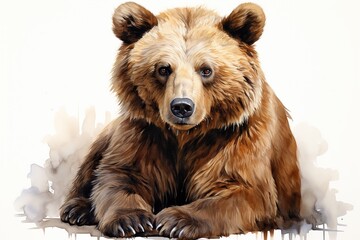 Fototapeta premium brown bear in the snow