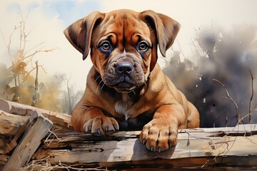 english mastiff puppy - obrazy, fototapety, plakaty
