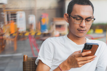 Portrait of person using Smart phone