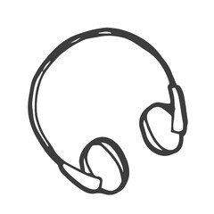 headphone icon vector doodle sketch isolated