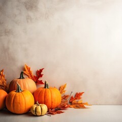 Naklejka na ściany i meble autumn still life with pumpkins