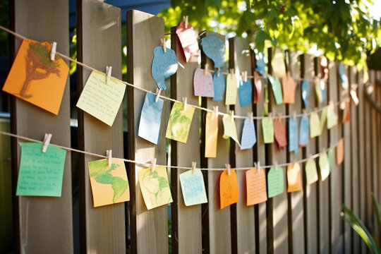 A creative display of "Earth Day Pledge Cards" with personal commitments to sustainability, encouraging positive actions, creativity with copy space