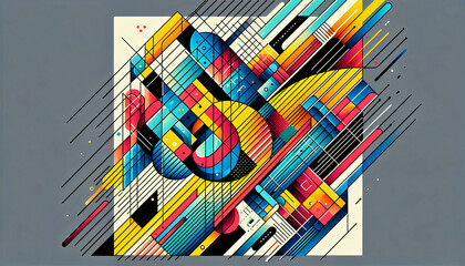 abstract geometric composition colorful artwork background