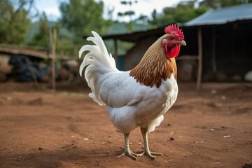 Fototapeta premium A chicken on a farm