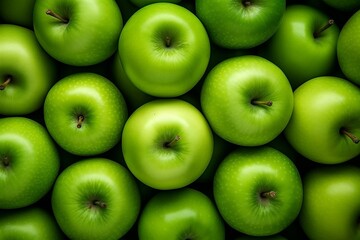 Bunch of green apples top view