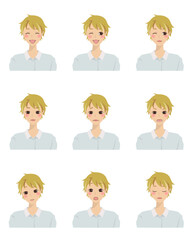 色々な表情をした女性のイラストセット8