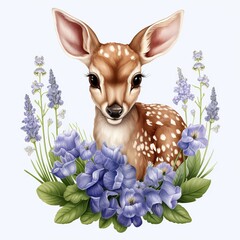 deer with flower